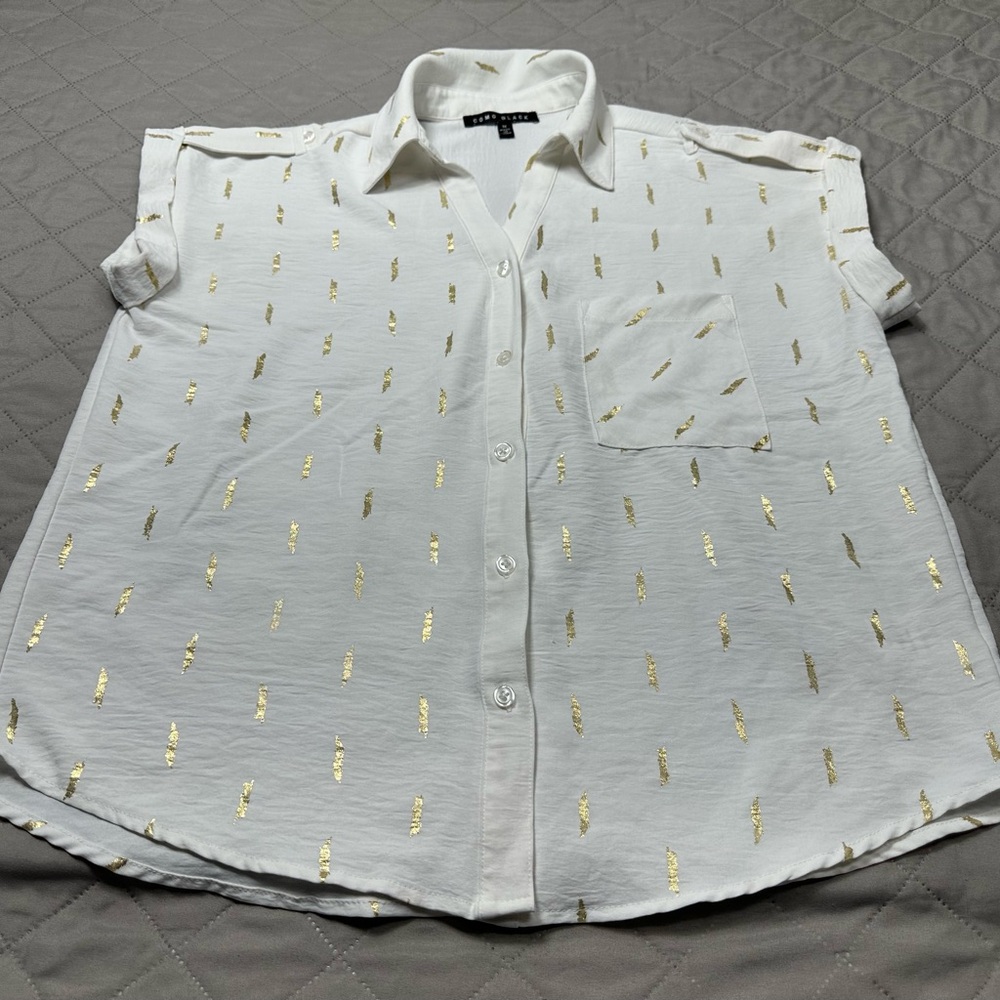 White and Gold Women's Top